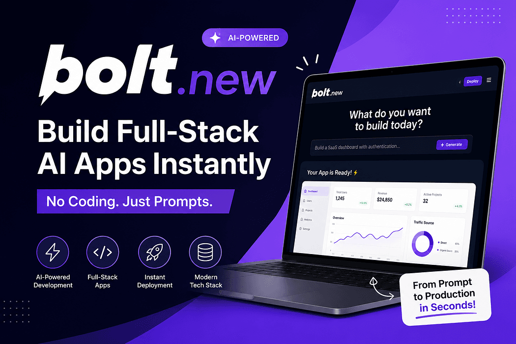Bolt.new AI App Builder Review 2026: Build Full-Stack Applications Without Writing Code