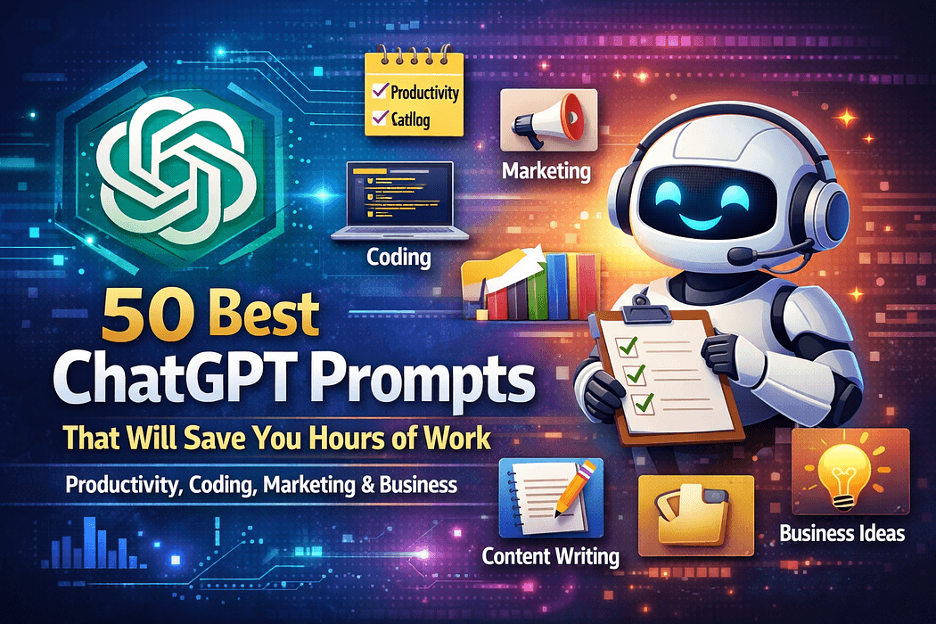 50 Best ChatGPT Prompts That Will Save You Hours of Work (Productivity, Coding, Marketing & Business)